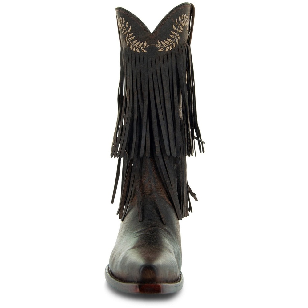 Santa Fe Two Layer Fringe Cowgirl Boots - Picture 4 of 10